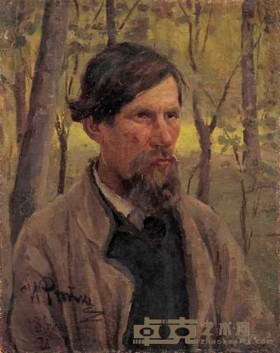 伊里亚·叶菲莫维奇·列宾 1886年作 人物肖像 51×41cm